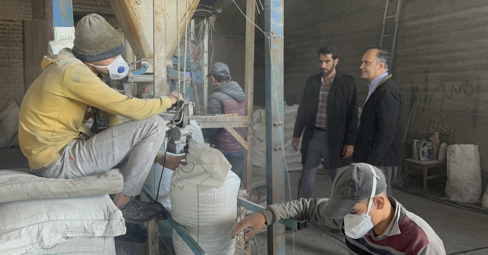 بازدید از انبار سازمانی و نظارت بر عملیات کیسه گیری  کود در استان قزوین