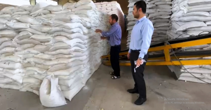 نمونه برداری از 100 تن کود سوپر فسفات تریپل در انبار اسفراین شرکت خدمات حمایتی کشاورزی خراسان شمالی