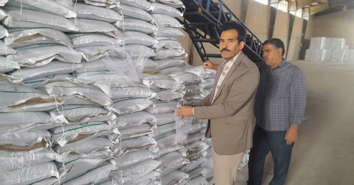 نمونه بردای از کود کشاورزی تولید داخلی شرکت ارکان شیمی جنوب -  در انبارهای  استان مرکزی