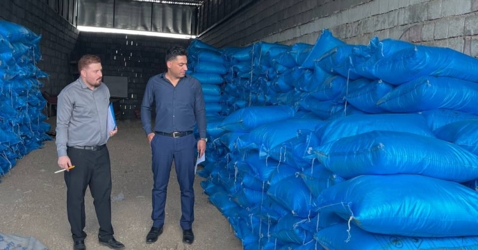بازدید کارشناسان پایش مواد کودی از انبار کارگزاران شرکت خدمات حمایتی کشاورزی جنوب کرمان