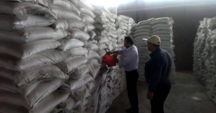 نمونه برداری از کودهای کلرورپتاسیم پودری تولیدی شرکت فسفات کارون اصفهان