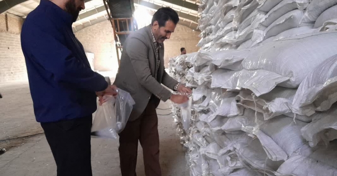 نمونه برداری ازکود  سوپر فسفات ساده  در مجتمع انبارهای کود شهید شاملو استان مرکزی -  آذر ماه سال  ۱۴۰۴