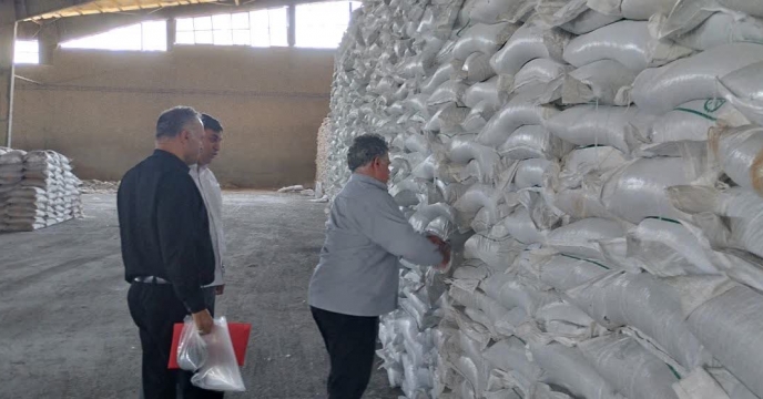 نمونه گیری از400تن کودسوپرفسفات تریپل ارسالی ازآبیک کرج