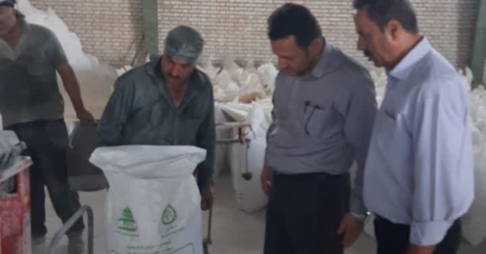 بازدید  و نظارت مسئول حراست شرکت خدمات حمایتی کشاورزی استان آذربایجان شرقی به کیسه گیری انبار سی هزارتنی استان