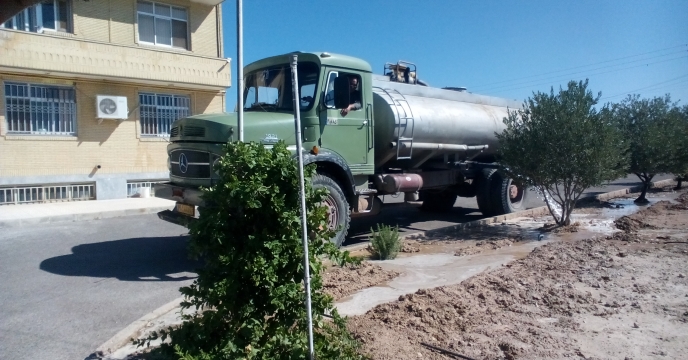 آبیاری درختان محیط اداره استان سمنان