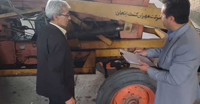 بازدید کارشناس معین و کارشناس فنی امور ماشین آلات کشاورزی از انبار سازمانی شرکت خدمات حمایتی کشاورزی استان سمنان
