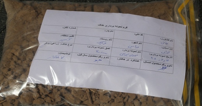 نمونه برداری خاک و آب از مزرعه کلزا طرح الگویی تغذیه گیاهی
