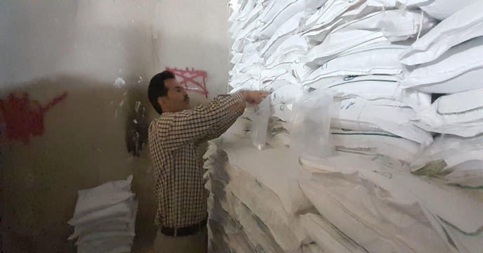 نمونه برداری از کود شیمیایی سولفات پتاسیم پودری تولید داخلی شرکت پویا تدبیر فراست ساوه – استان مرکزی