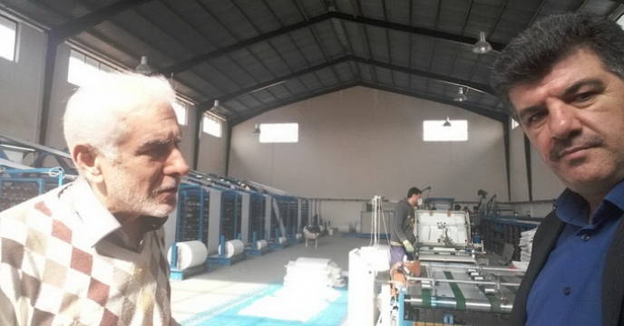   بازدید مدیر شرکت خدمات حمایتی کشاورزی استان گلستان از روند تولید کیسه در  کارخانه ریسندگی و بافندگی مهرتاب  شهر نوکنده بندر گز