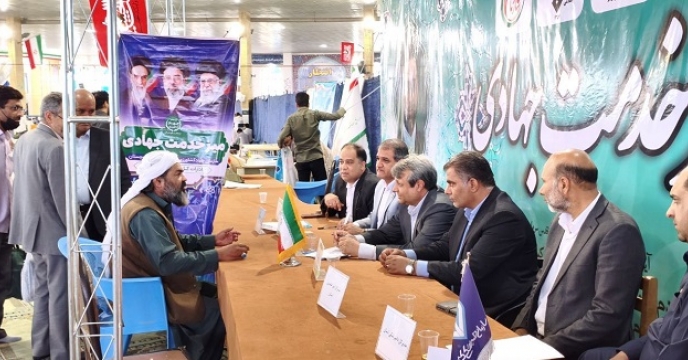 برگزاری میز خدمت جهادی همزمان با هفته دولت در مصلی قدس شهرستان زاهدان استان سیستان وبلوچستان 