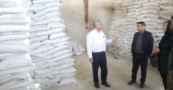 بازدید مسئول کودو سم شرکت خدمات حمایتی کشاورزی استان ایلام از انبار سازمانی مهران