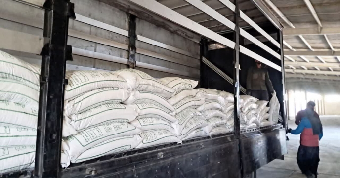 آغاز تخلیه ۲۵ تن کود سولفات پتاسیم گرانوله در انبار مرکزی کرمان