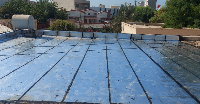 اجرای عایق بندی پشت بام ساختمان اداری شرکت خدمات حمایتی کشاورزی استان بوشهر