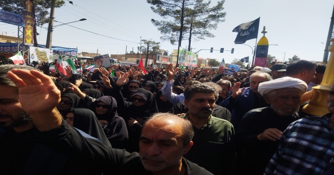حضور مدیر و کارکنان شرکت خدمات حمایتی کشاورزی خراسان جنوبی در مراسم تشییع پیکر مطهر شهدای اقتدار ملی