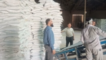 نظارت مسئول حراست استان قزوین  از روند عملیات کیسه گیری در انبارهای سازمانی